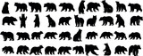 Bear silhouettes, bear in various poses, standing, walking, sitting, perfect for wildlife, nature designs, outdoor themes, versatile, visually engaging