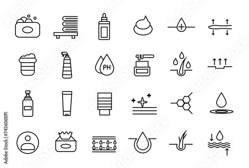 Cosmetics and beauty icons set. Set of decorative cosmetics skin and face care vector icons collection.