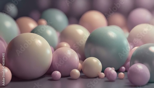 Dreamy Dimensions: Pastel-Colored Spheres in a 3D Abstract Design"