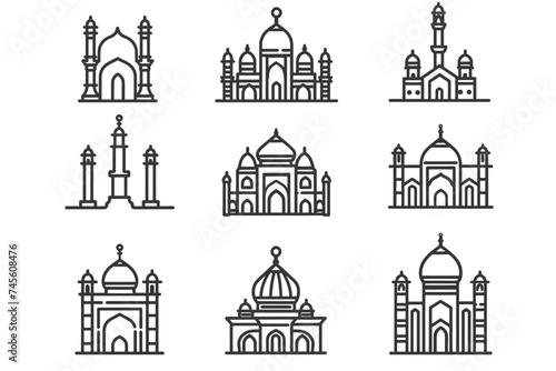 An icon of a mosque outline vector