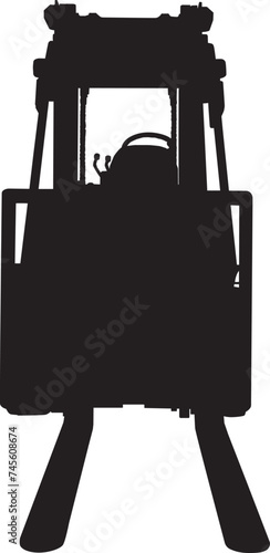 Silhouette of forklift from front view
