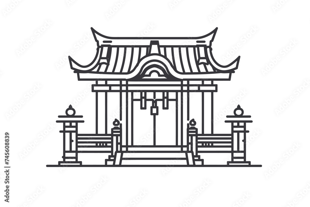 An icon of a Money shrine vector An icon of a Money shrine vector