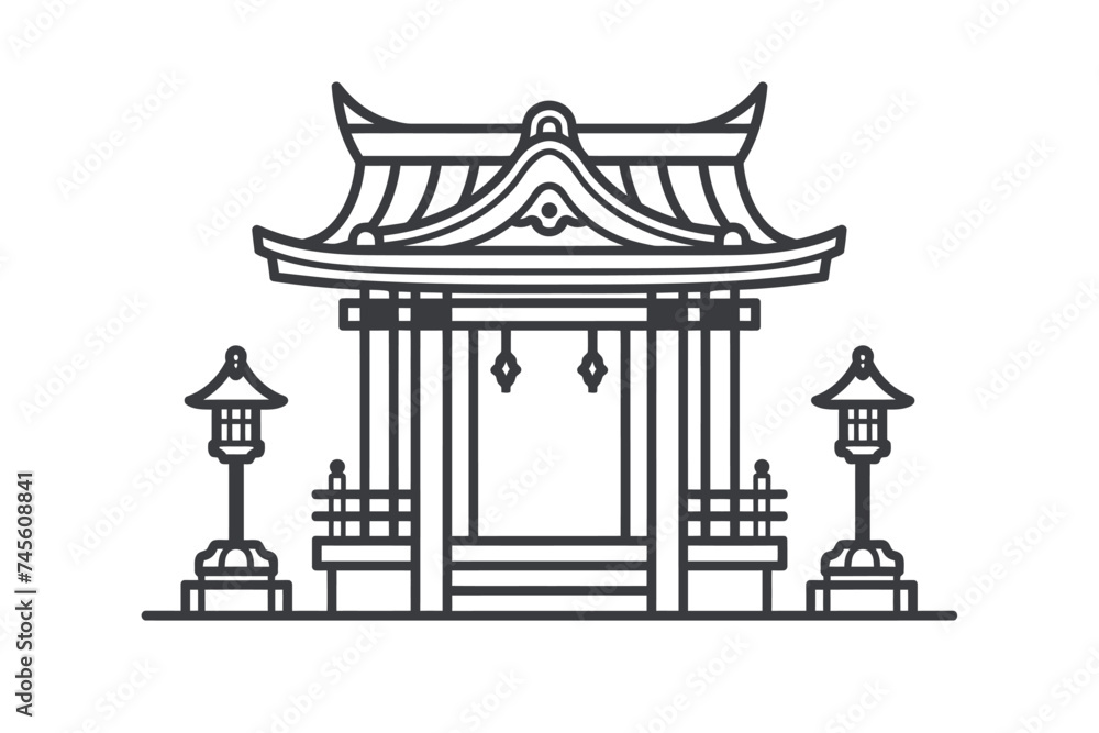 An icon of a Money shrine vector An icon of a Money shrine vector
