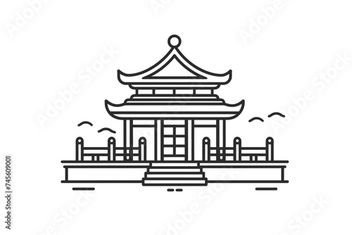 An icon of a temple outline vector