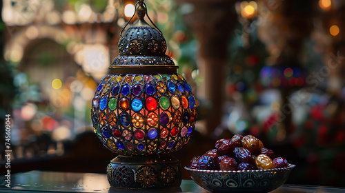 Ramadan Islamic background. vintage lanterns for Ramadan wishing. Arabic shining lamps. Outline golden decor in Eastern style. Ramadan Kareem greeting card, advertising, discount, poster. 