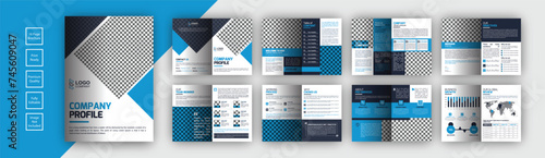 Minimal 16 pages Company brochure template design photo