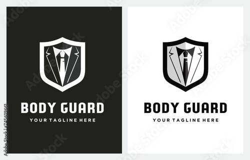 Suit and Shield Tie for Security Bodyguard logo design inspiration
