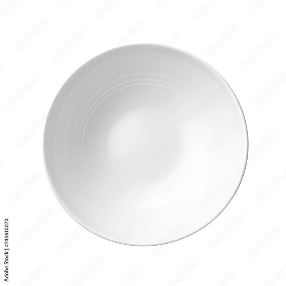 White bowl isolated on alpha background. Top View White bowl isolated on alpha background. Top View