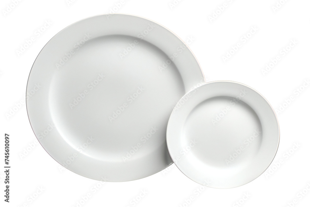 white ceramics plate isolated on a transparent background. Top view white ceramics plate isolated on a transparent background. Top view