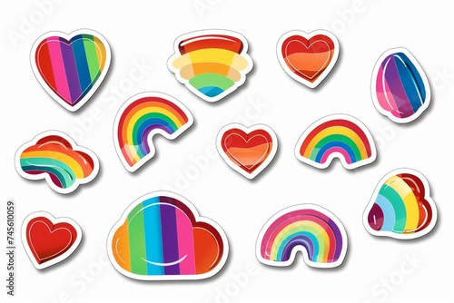 LGBTQ Sticker accepting design. Rainbow transgender sticker motive nurturing diversity Flag illustration. Colored lgbt parade demonstration paper cutting. Gender speech and rights lgbtq+ fashion