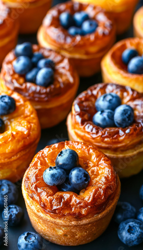 Blueberry Topped Pastries, A Delight for National Blueberry Popover Day