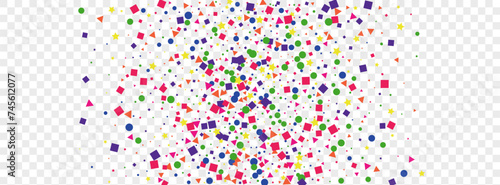 Multicolored Circle Background Transparent Vector. Element Wallpaper Texture. Colorful Prize. Rainbow Polka Birthday. Confetti Carnaval Illustration.