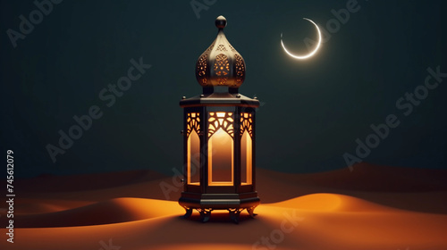 Islamic Background With Decorative Lantern