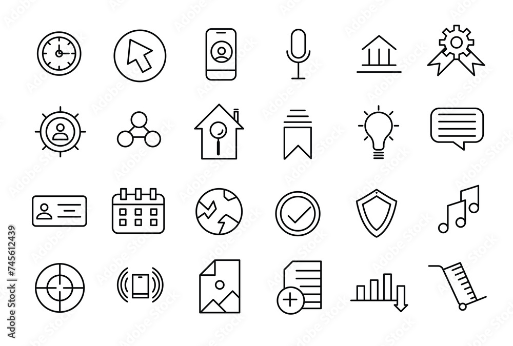 Digital marketing line icons set. Marketing outline icons collection for web and mobile app. Digital marketing line icons set. Marketing outline icons collection for web and mobile app.