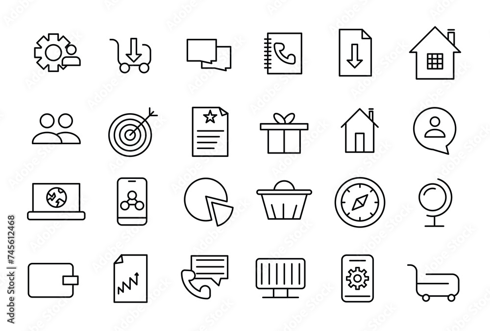 Digital marketing line icons set. Marketing outline icons collection for web and mobile app. Digital marketing line icons set. Marketing outline icons collection for web and mobile app.