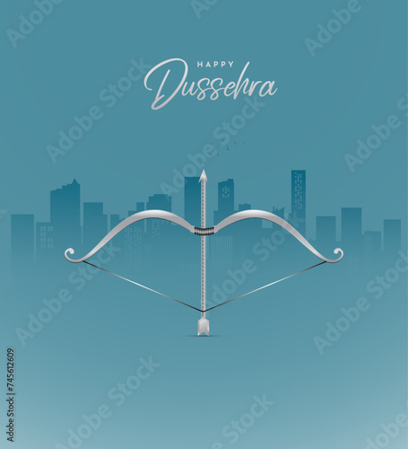 Happy Dussehra festival. Creative social media ads, 3D illustration. photo