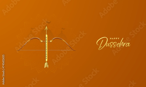 Happy Dussehra festival. Creative social media ads, 3D illustration.