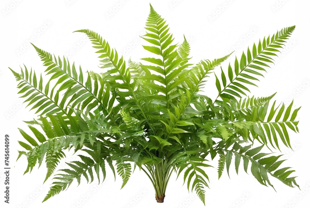 Fern leaves isolated on white background. Clipping path included.