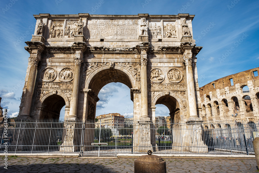 Arch of Constantine, arcus Constantinianus, Rome, Lazio, Italy ,