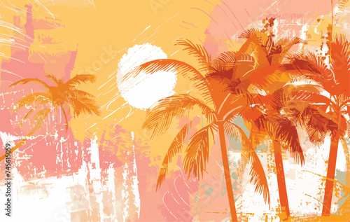 palm tree Summer background with palm trees, summer