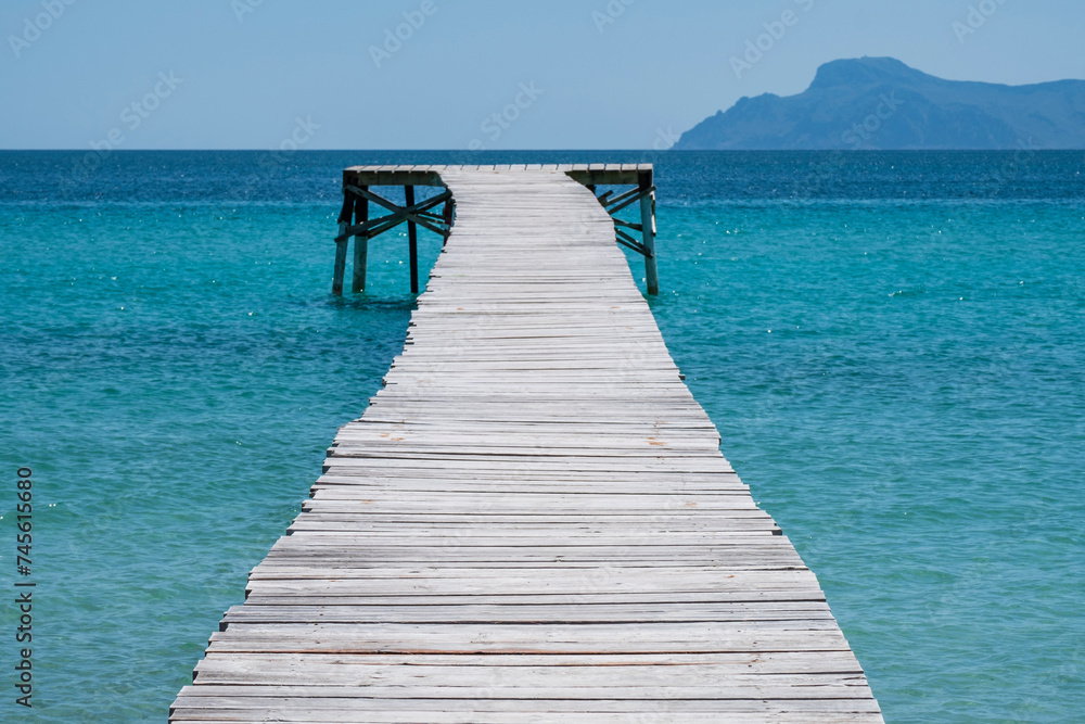 dry dock, Alcudia beach, Alcudia, Mallorca, Balearic Islands, Spain