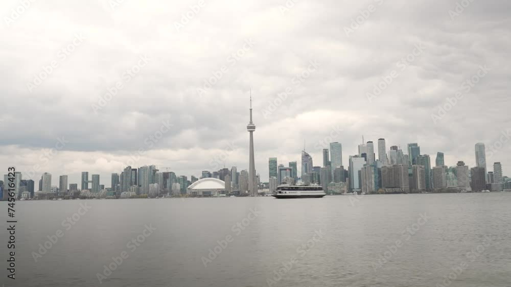 Toronto Ontario Cityscape Day Timelapse With Ferry and Lake Toronto Ontario Cityscape Day Timelapse With Ferry and Lake