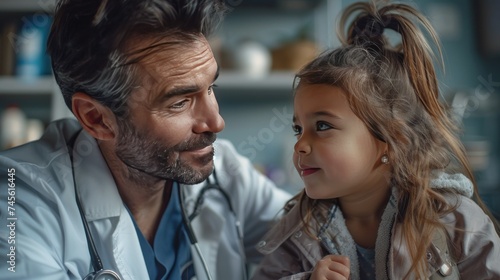 Male Doctor Comforting Little Girl