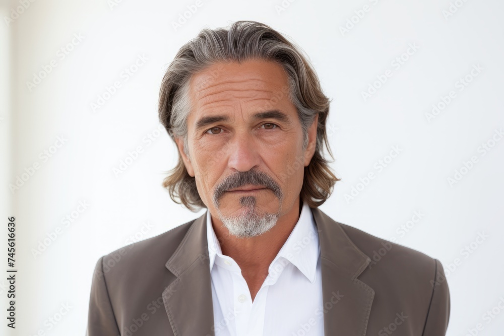 Portrait of serious mature businessman looking at camera. Mature man in formalwear standing against white background Portrait of serious mature businessman looking at camera. Mature man in formalwear standing against white background