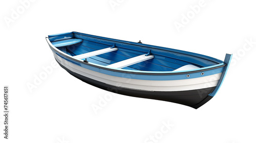 Small wooden boat isolated on transparent background photo