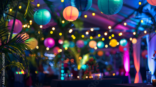 Corporate Event Festive Decor | Colorful Decorations & String Lights