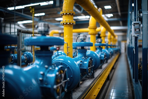 Valves and pipelines in oil refinery