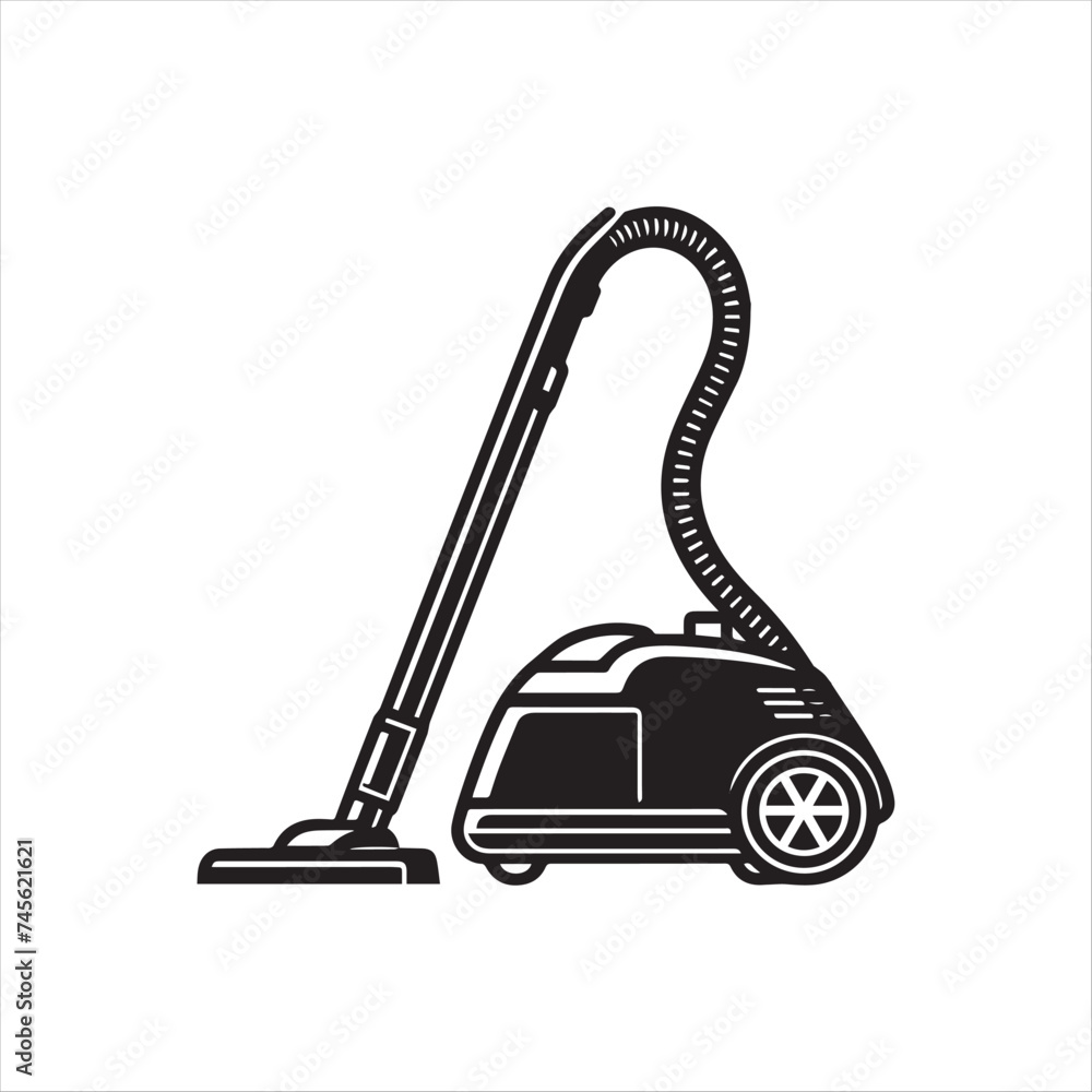 Silhouette of a vacuum cleaner isolated on white background Silhouette of a vacuum cleaner isolated on white background