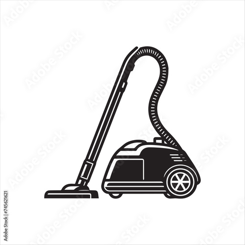 Silhouette of a vacuum cleaner isolated on white background