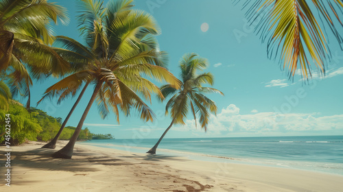 Calm tropical beach with sunny skies