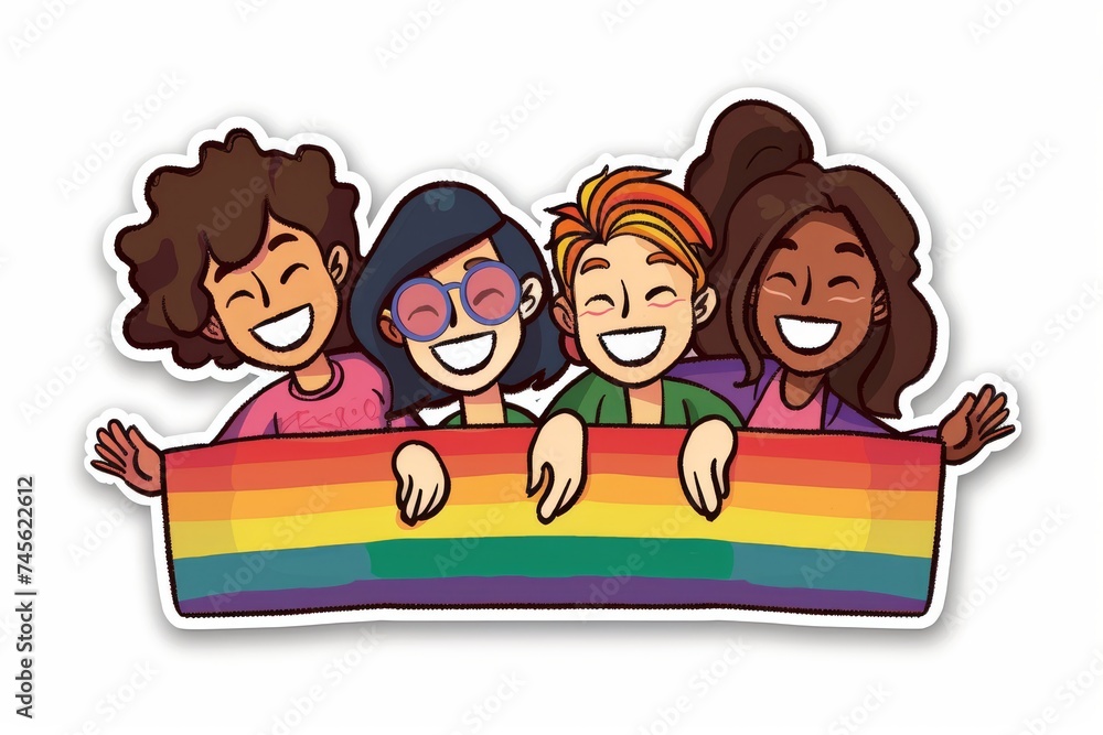 LGBTQ Sticker lgbtq education sticker design. Rainbow deliberate motive enticing sticker diversity Flag illustration. Colored lgbt parade demonstration dependable. Gender speech and rights equality