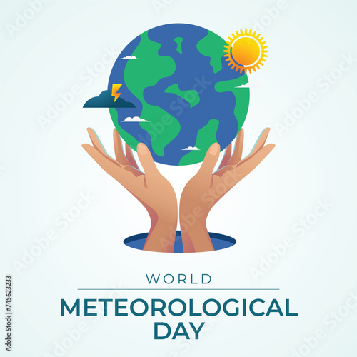 World Meteorological Day design template good for celebration usage. meteorological vector illustration. flat design. vector eps 10.
