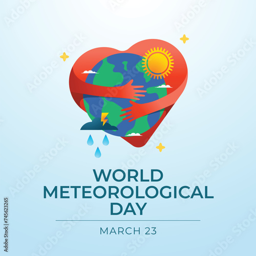World Meteorological Day design template good for celebration usage. meteorological vector illustration. flat design. vector eps 10.