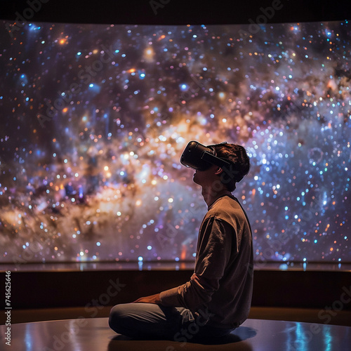 Augmented reality star gazing bringing the cosmos closer to earth photo