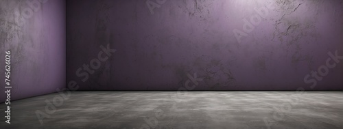 Amazing panoramic view of purple concrete wall texture rough cement retro background vintage from Generative AI