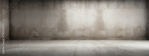 Amazing panoramic view of white concrete wall texture rough cement retro background vintage from Generative AI