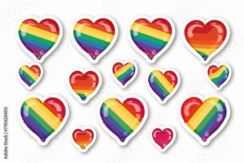 LGBTQ Sticker love mutual support design. Rainbow exhilarating motive courtship diversity Flag illustration. Colored lgbt parade demonstration pride journey. Gender speech and rights eggshell white