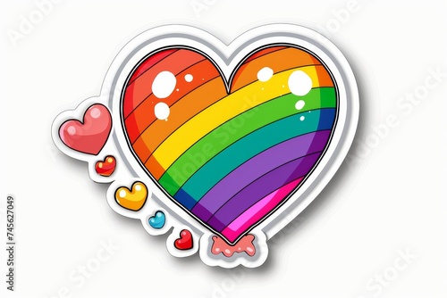 LGBTQ Sticker love self worth design. Rainbow lgbtq icons sticker motive gracious diversity Flag illustration. Colored lgbt parade demonstration burnt orange. Gender speech and rights right to work