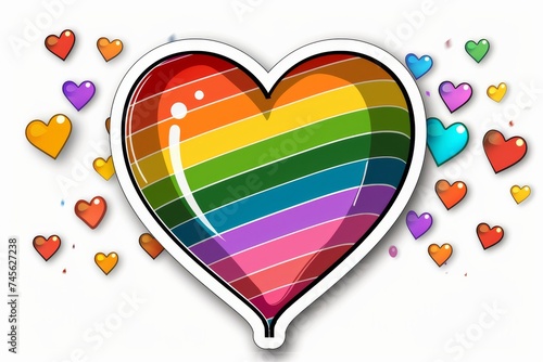 LGBTQ Sticker love self esteem design. Rainbow tempting motive intimate sticker diversity Flag illustration. Colored lgbt parade demonstration installation art. Gender speech and rights pride month
