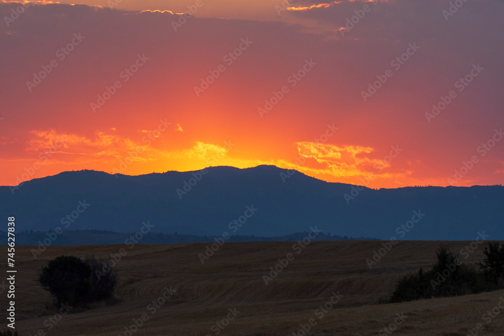 sunset in the mountains