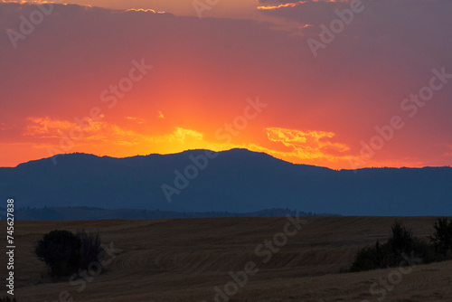 sunset in the mountains