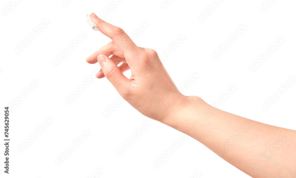 white skincare cream on clean female finger
