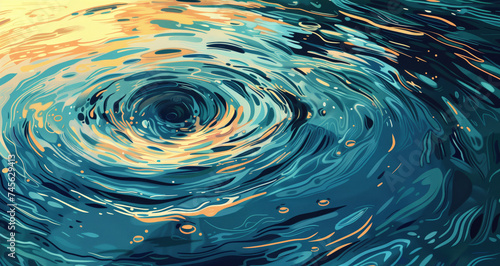 Illustration of water surface ripple