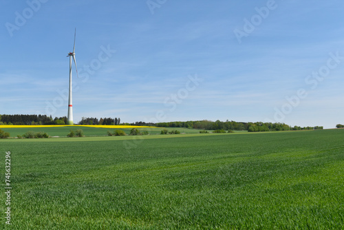 Windkraft, Windrad, Felder, Feldlandschaft