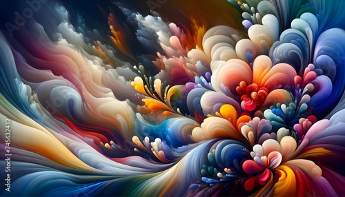 Abstract Colorful Swirls and Waves Artwork