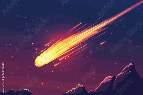 Comet Meteor Flat Design